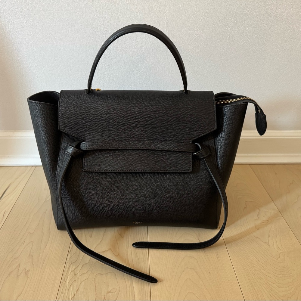 Celine mini belt bag in black grain leather (pre-owned)